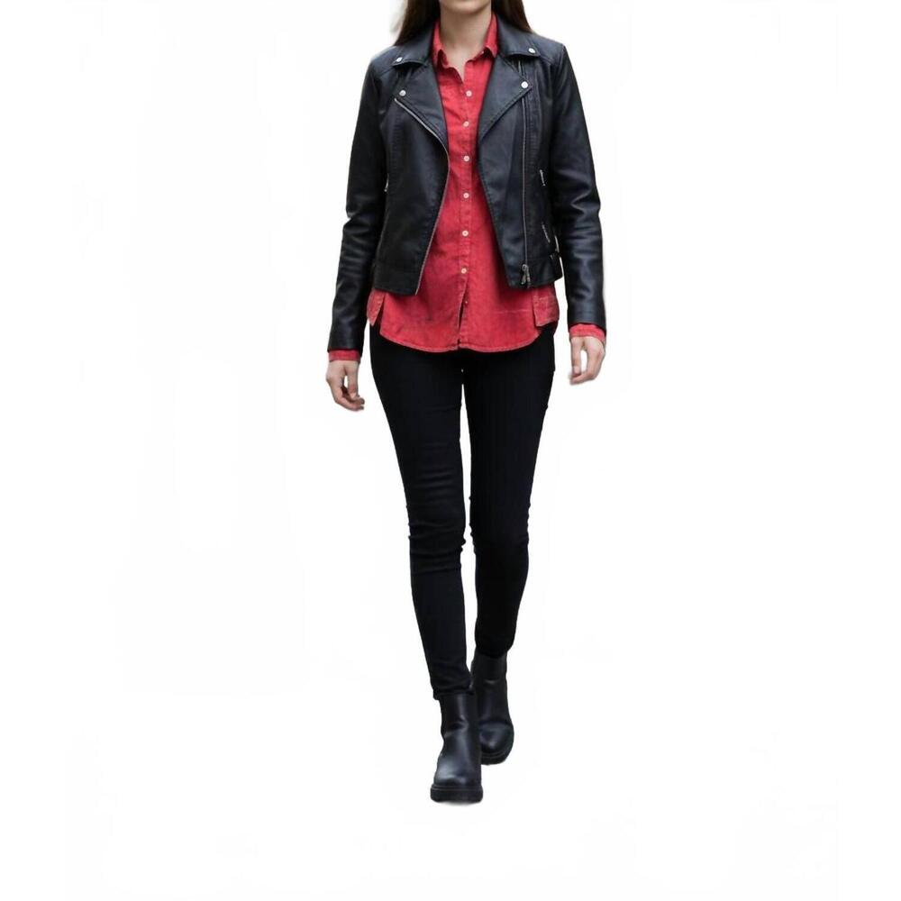 NEW COALITION LA women's leather jacket in black